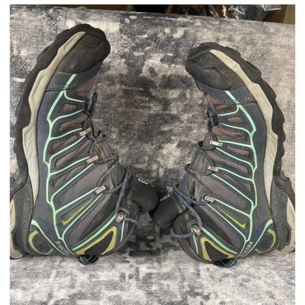 Salomon X Ultra Pioneer Mid Gore-Tex Hiking Boot Men 9 Blue Grey Mint Athleisure